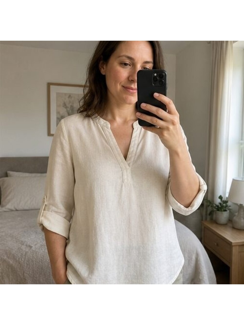 White Button Blouse - Picture 2 of 6